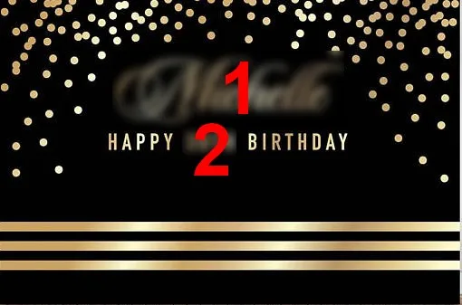 custom black and gold polka dot happy birthday backdrops  High quality Computer print party background