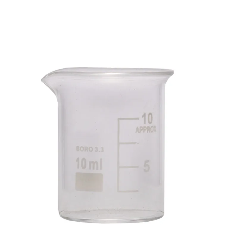 5Pcs/Lot 10mL Glass Beaker Low Form New Chemical Lab Glassware