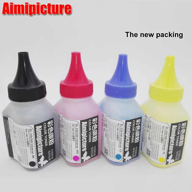 CC530A CC531A CC532A CC533A Color Toner Powder Compatible for HP CM2320 2320 CP2020 2020 CP2025 2025 4 Bottles (40g/Bottle)