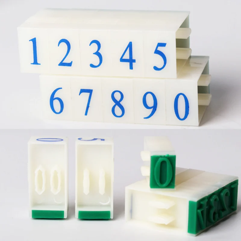 0-9 Numbers Adjustable Assembly Rubber Stamp Combination Plastic Digital Chapter Document Carton Number Scrapbooking Supplies