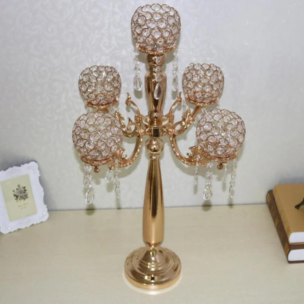 

Wedding Small Tea Light Candle Holders Votive Candelabra Crystal Candlestick Stand Party Table Centerpiece Decorations