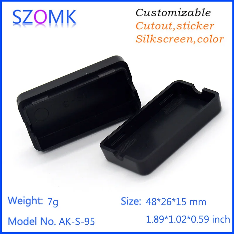 10Pcs 48*26*15mm black small plastic outlet box pcb enclosure electronics plastic case szomk electronics junction box