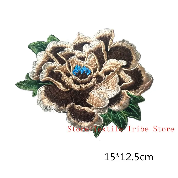 3D Ricamo Peonia Fiori Patch Sew on per I Vestiti Da Cucire Applique Artigianato FAI DA TE Fatti A Mano Eco-Friendly Applique