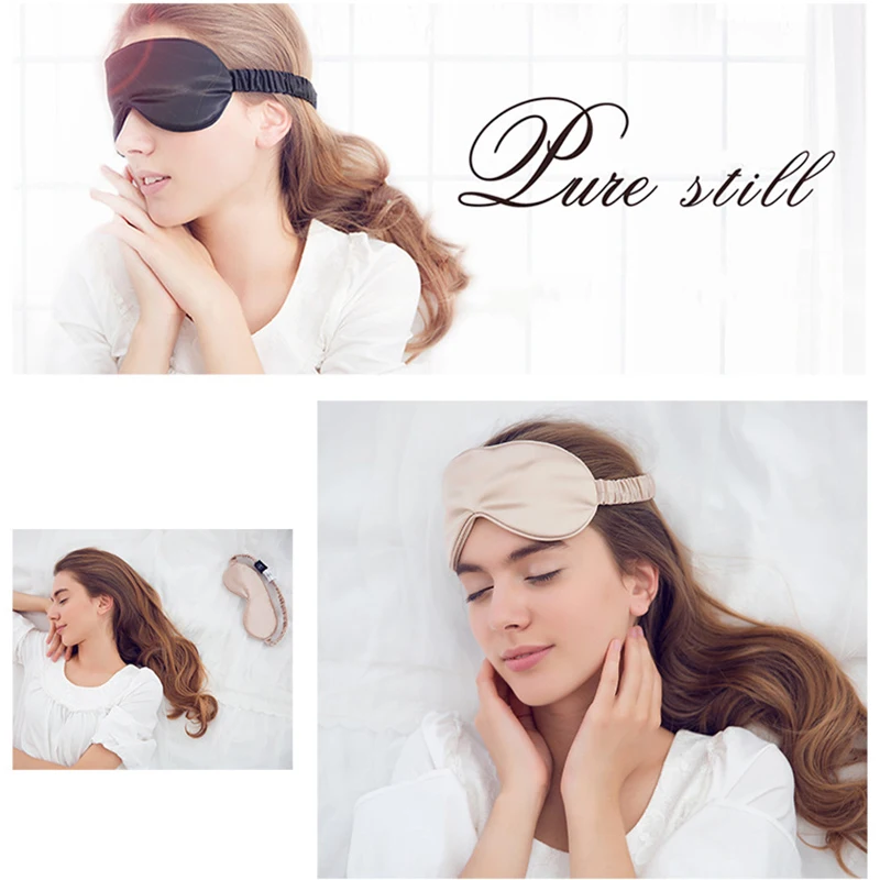 19 Momme Mulberry Silk Sleep Eye Mask & Blindfold with Elastic Strap Soft Eye Cover Eyeshade for Night Sleeping, Travel, Nap