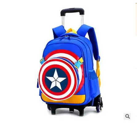 ZIRANYU School Trolley backpack for boys wheeled school bag for kids  School Trolley bag On wheels School Rolling backpacks bag