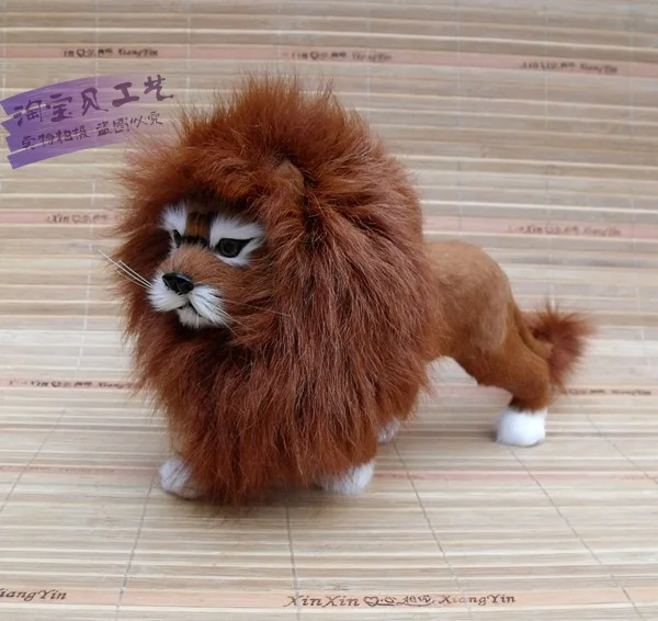 

new cute simulaiton lion toy polyethylene & furs lion doll gift about 28x11x15cm 2407