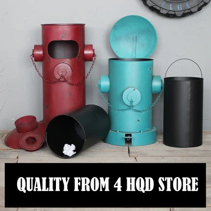 American Vintage Nostalgic Iron Sheet Pillar-Box Garbage Bucket Home Decoration Props