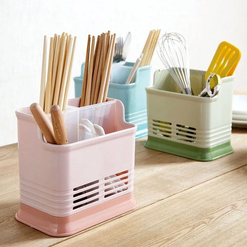 

Cutlery Holder Chopsticks Tube Storage Rack Tableware Organizer Split Hollow Drainboard Spoon Fork Storage Kitchen Accessories