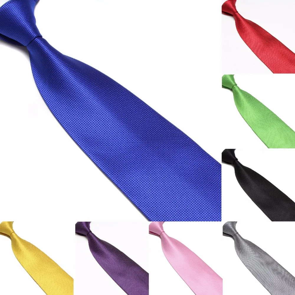

HOOYI business wide ties for Men 10cm Solid color Wedding Neck tie