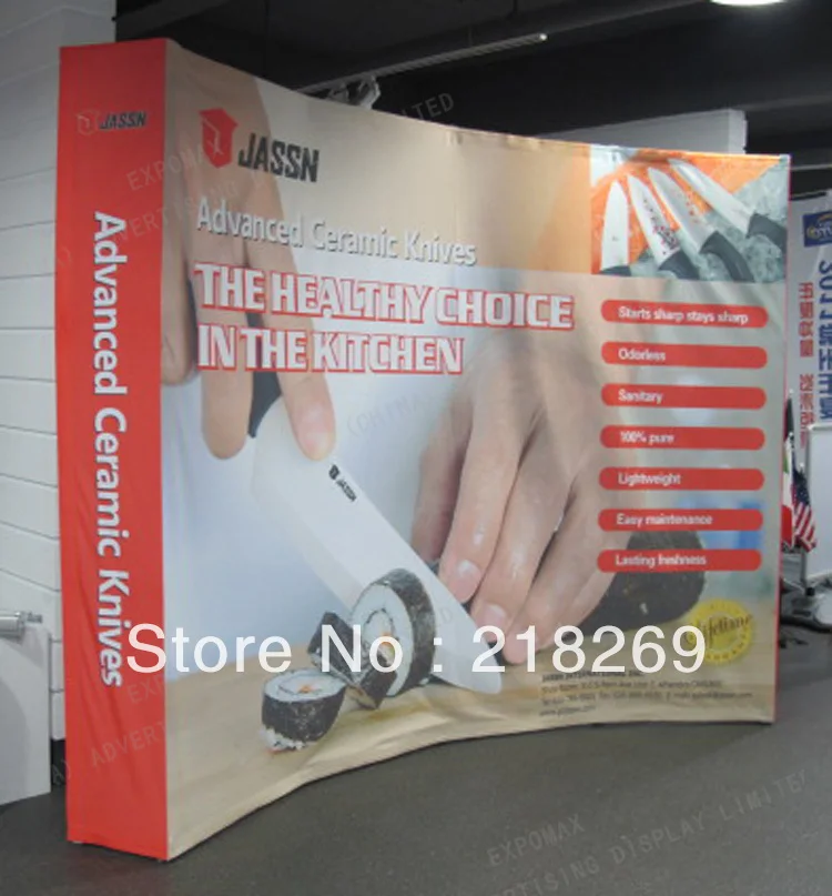 8X8ft High Quality Fabric Pop up Stand,Customized Arc Fabric Pop up, Fabric Banner wall