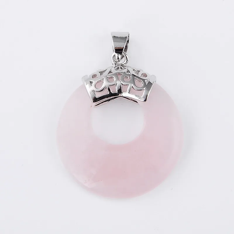 New 1Pc Silver Plated Natural Tiger Eye stone Purple Amethysts Round Hollow Shape Retro Pendant for Necklaces Fashion Jewelry