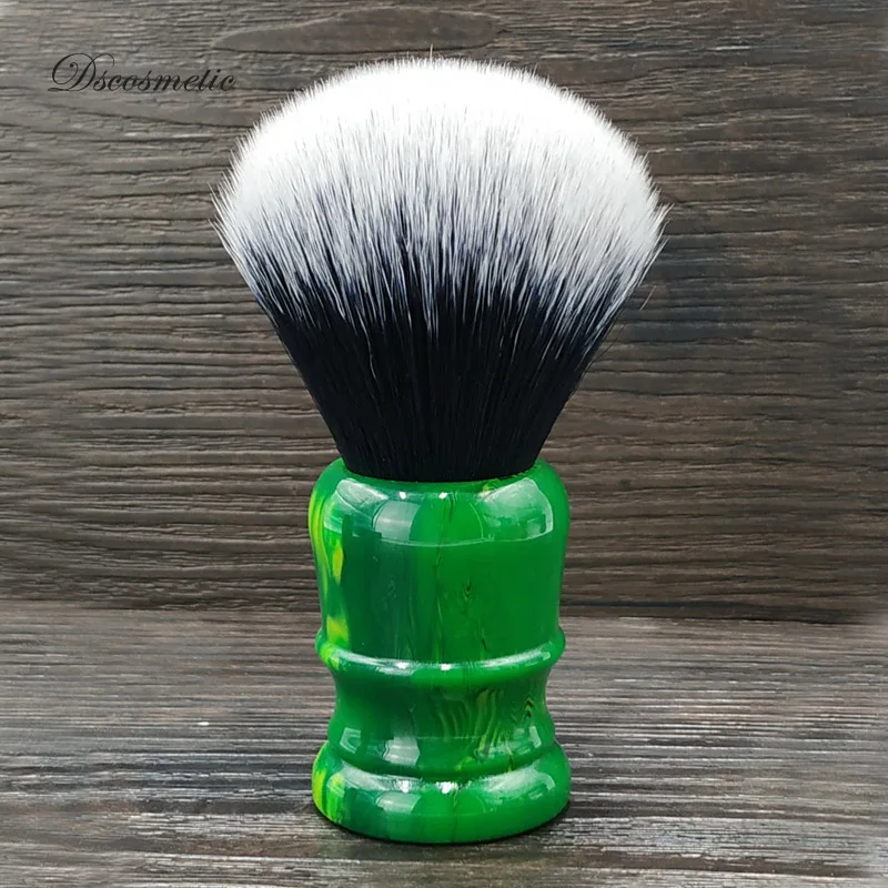 dscosmetic 26mm vert empire resin handle tuxedo knots shaving brush with soft dense synthetic hair knots for wet shaving tools