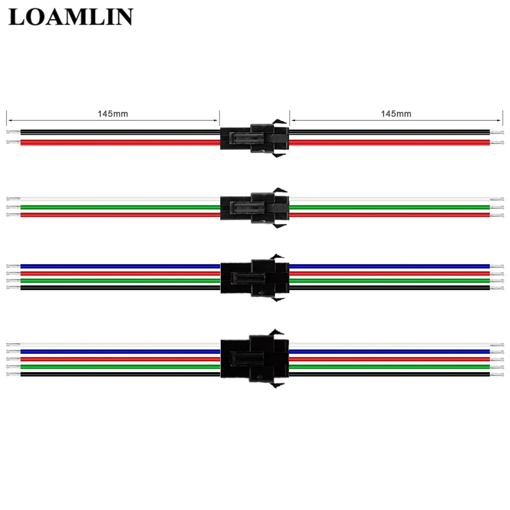 JST connector male and female 10-100 pairs 2pin/3pin/4pin/5pin for 5050/3528 WS2812B/WS2811 LED Strip