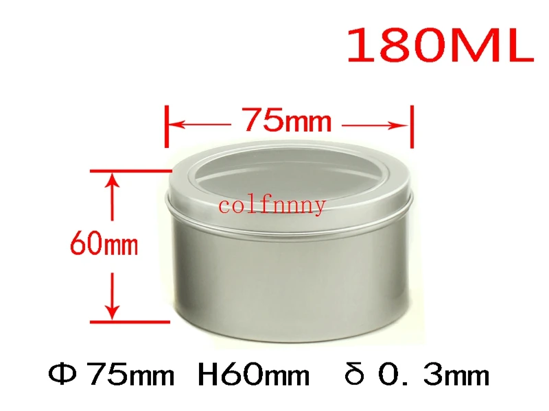 

100pcs/lot 25ml 60ml 100ml Aluminum Cosmetic Cream Jar Window Cap, 150ML Metal Jars, 180ML Aluminum Box, Packing Tins Container