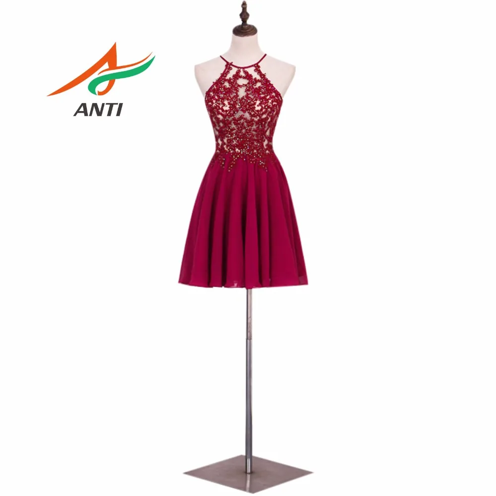 ANTI High Quality junior High Graduation Dresses 2019 Chiffon Beaded Crystal Homecoming Dress Short Party Dress ajax HQY459