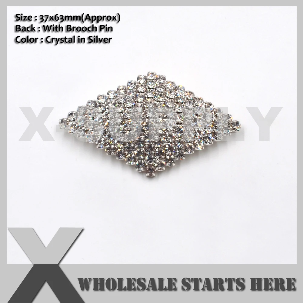 

(37x63cm) Diamond Silver Crystal Rhinestone Embellishments Brooh,Used for Clothes,Braces,Bags,Evening Wedding Dress