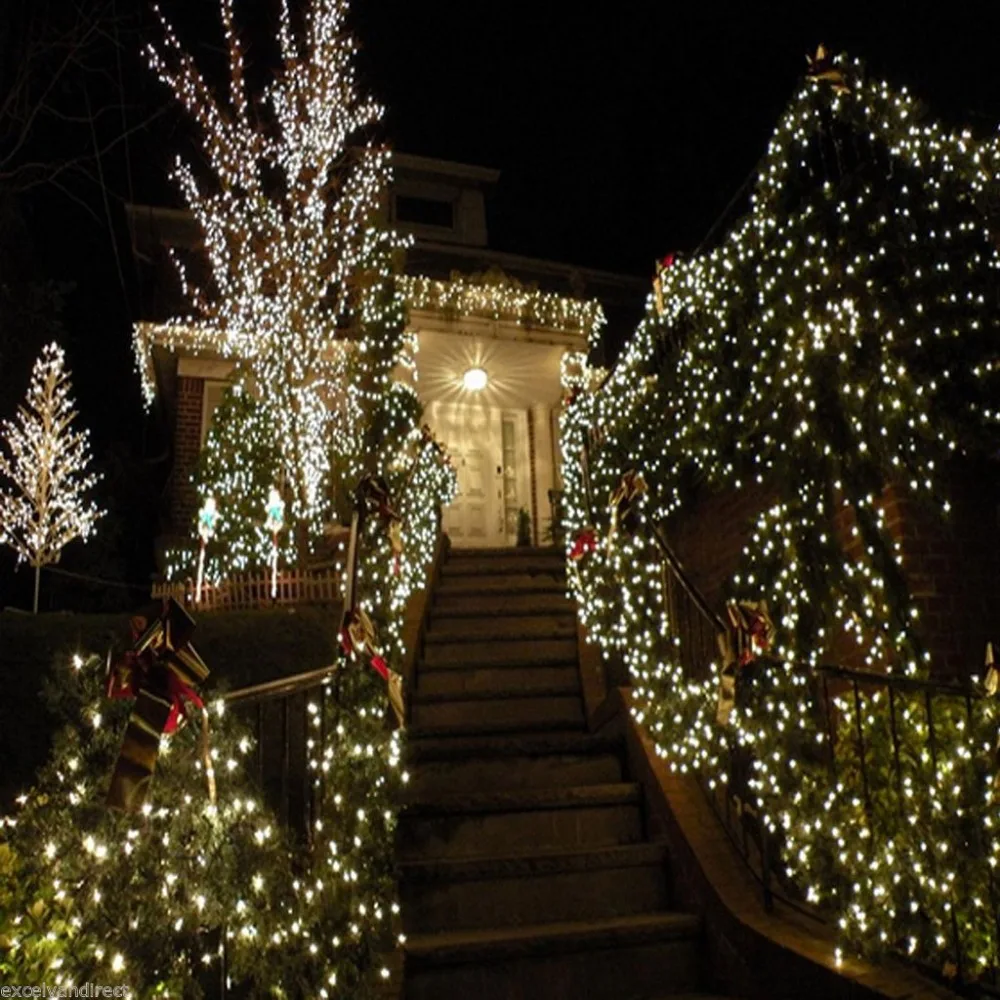 Imagem -05 - Decoração de Ano Novo Guirlanda 100m Branco Quente Luzes da Corda Navidad para a Festa de Natal Feriado Ac220v ue Eua au Plug com Modos