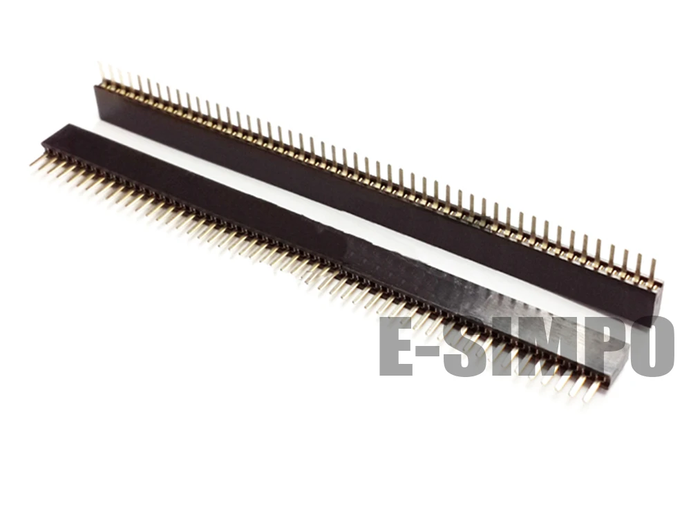 

100pcs/lot 1.27mm Female Header, 1*40P Straight, Single Row, 180o, Rohs, Golden-plated, Plastic Height 4.5mm