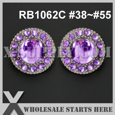 

(Color: RB1062C #38~#55) Round Plastic Rhinestone Button