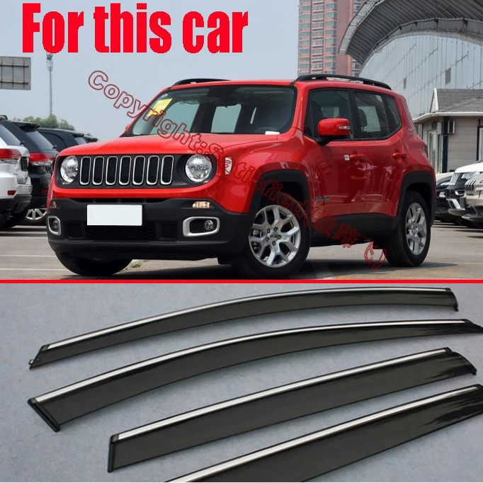 For JEEP Renegade 2015 2016 2017 Car Window Sun Rain Shade Visors Shield Shelter Protector Cover Sticker