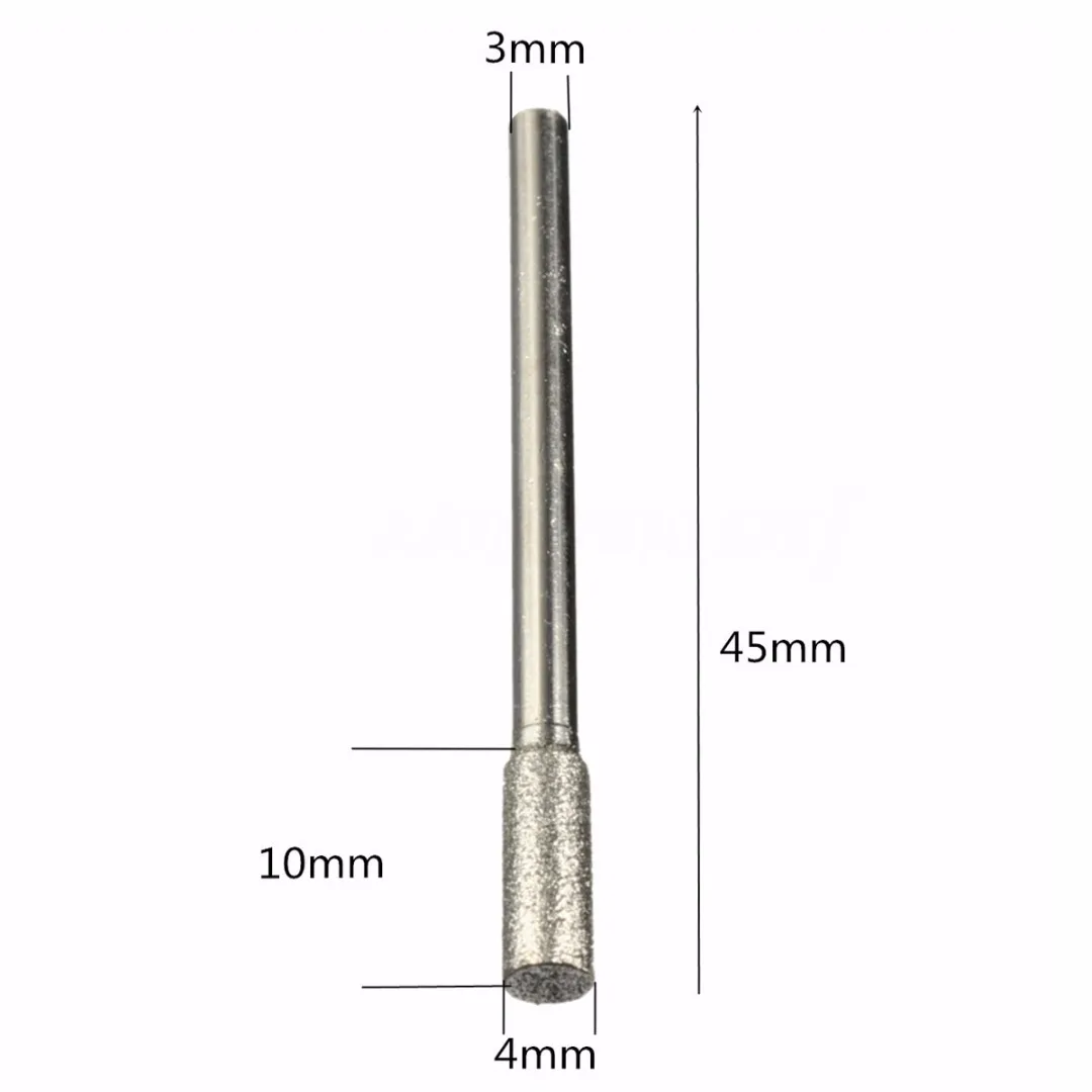 5pcs/set  New Diamond Grinding Burr Drill Bits 4mm Grinding Diameter For Rotary Tool