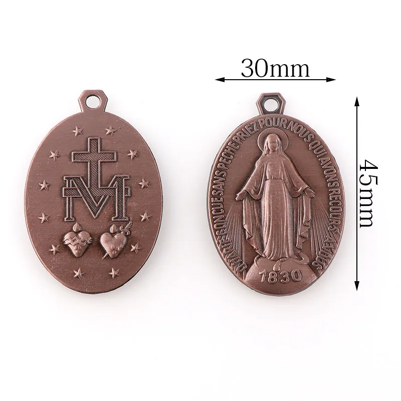 Oval Miraculous Medal Miraculous Medal Pendant Charms Round St Benedict Crucifix Pendants For  Key chain Pendants Saint Joseph
