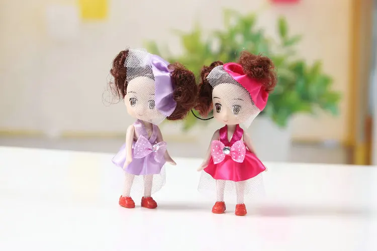 2pcs Hot fashion Cute Kids Baby  Dolls Cartoon Mini Toys Educational Gift For Girls Boys Children