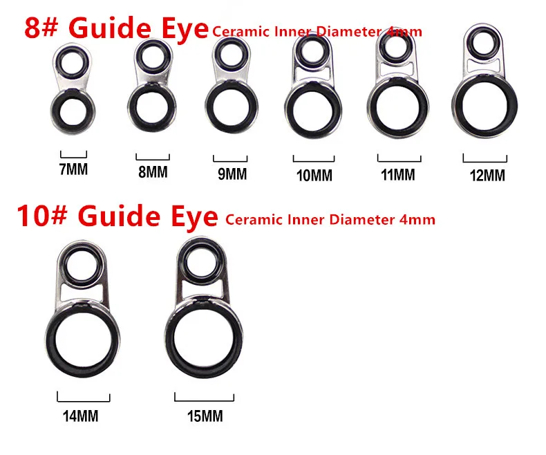 Rock Angelrute Guide Ring Guide Eye Top Ringe Weitwurf Teleskop Angelruten Linie Kreuz Lot 3 Stück – Detail 2