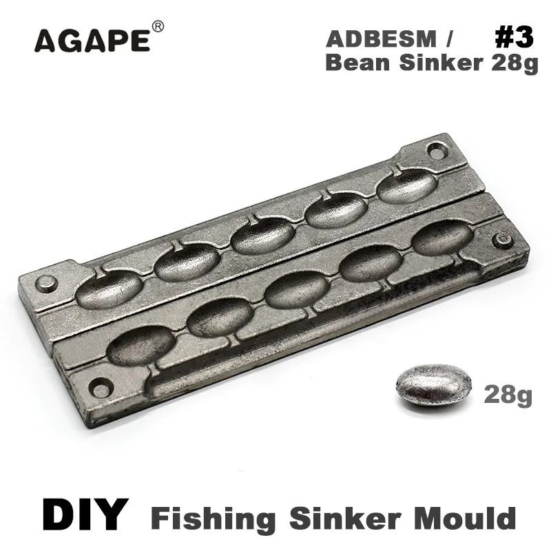 agape diy pesca feijao chumbada molde fundicao forma moldes 28g cavidades adbesm 3 01