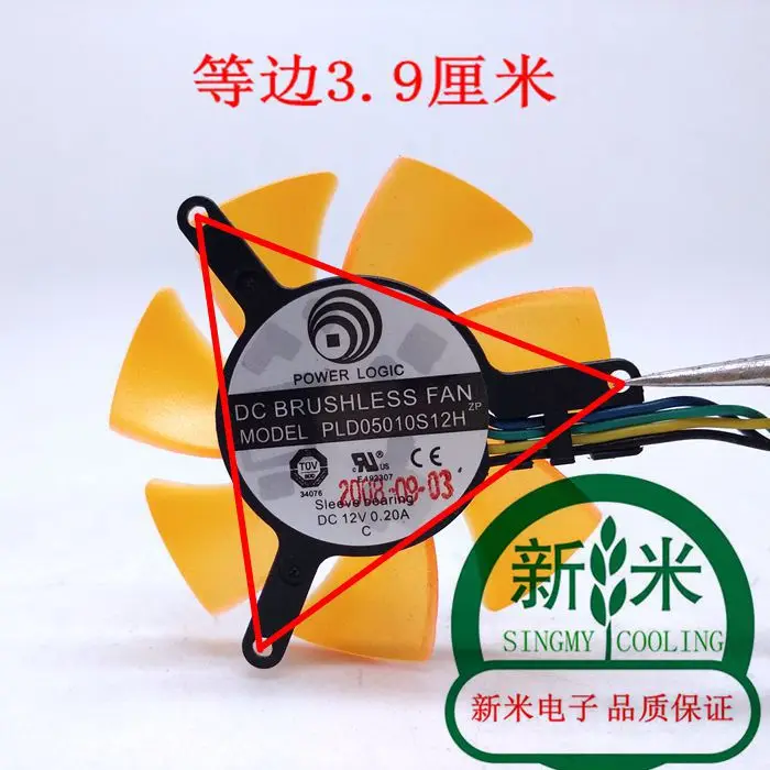 NEW POWER LOGIC PLD05010S12H 12V 0.20A diameter 4.7CM hole size 39mm Graphics card cooling fan