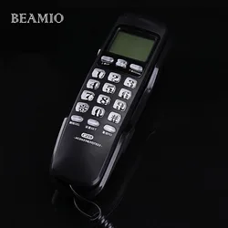 Mini Wall Fixed Telephone Call ID Redial DEL Hotel Bathroom Home Business Office Telephone Landline Mini Phones Small Home Black