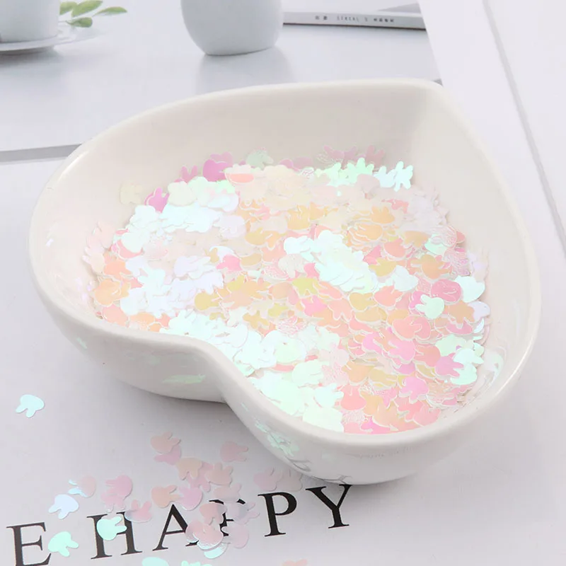10g/Pack 4mm Rabbit Shape Ultrathin Sequins PET Paillettes for Nails Art manicure/wedding Christmas Decoration Confetti