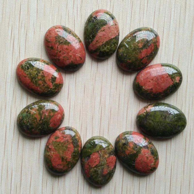 

Fashion natural unakite Stone Oval CAB CABOCHON stone beads 25x18mm for jewelry making 30pcs/lot Wholesale Free shipping