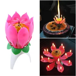 Joy Singing Music Birthday Candle Monolayer Lotus Candle Flowering Music Candle LBShipping