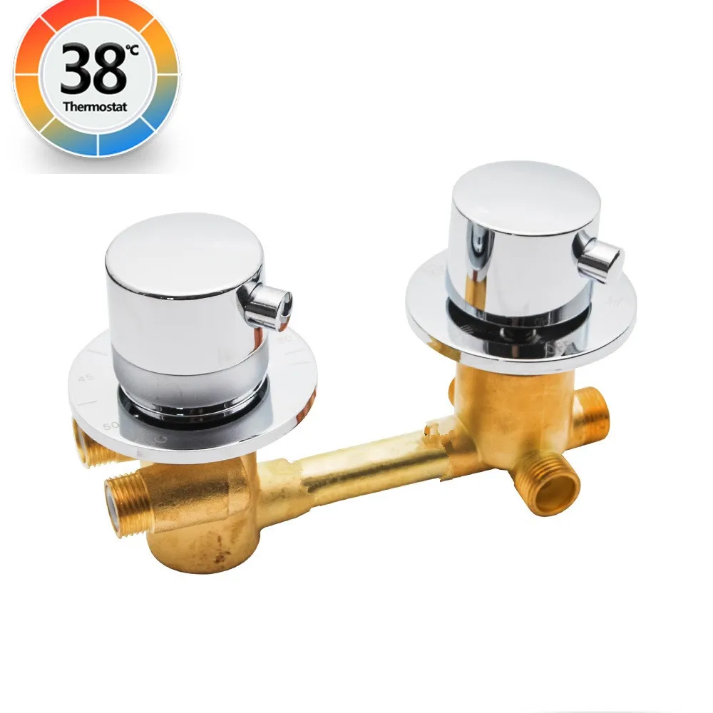 2/3/4 Ways Outlet Brass Shower Faucets Screw & Intubation  Thermostatic Shower Faucets Temperature Control Valve Mixer Taps