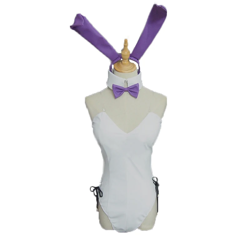 Re Zero Kara Hajimeru Isekai Seikatsu Emilia Sexy Bunny Girl Maid Dress Uniform Cosplay Costumes with ears and socks customized