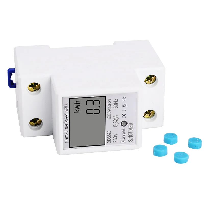 Home DIN Rail LCD Digital Display Power Consumption kWh Meter Single Phase Energy Meter Watt Wattmeter  230V AC 50Hz