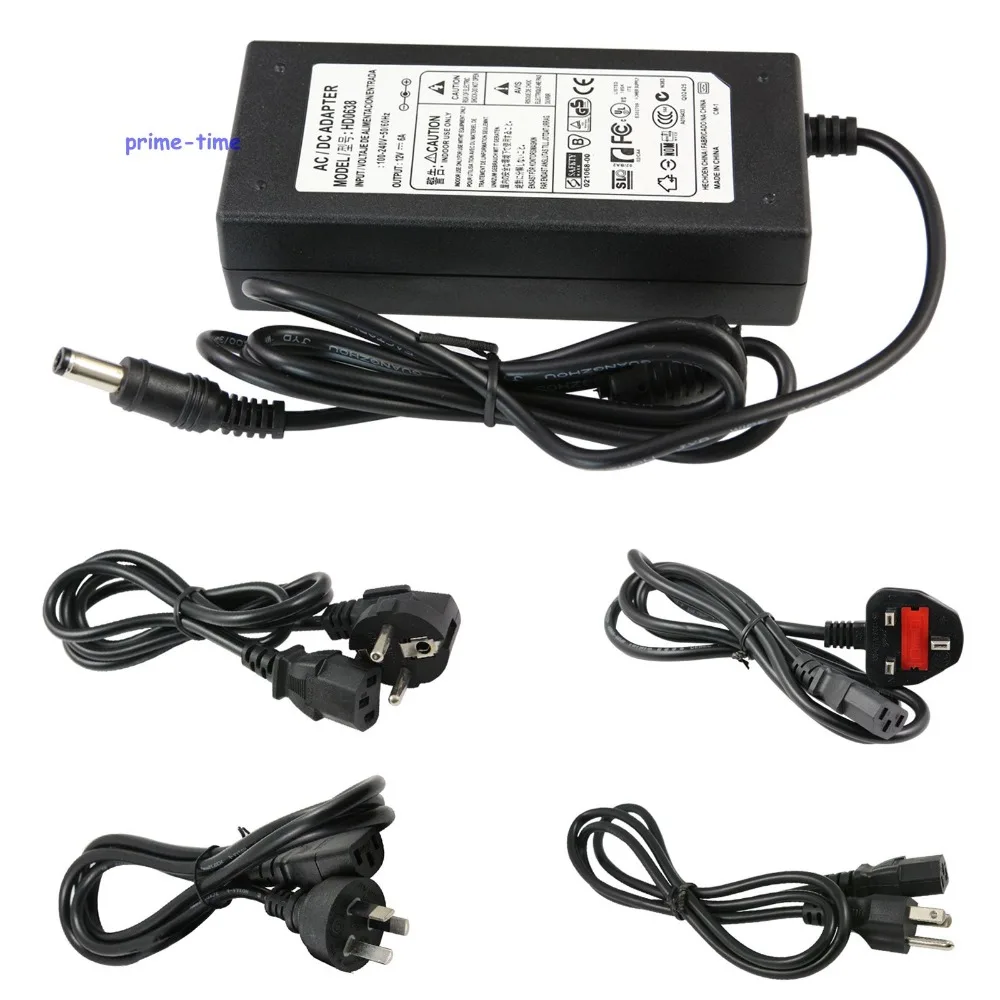 

AC100-240V DC 12V 6A 72W Power Adapter With EU/US/AU/UK Plug Cable For LED Strip CCTV Energy Saving