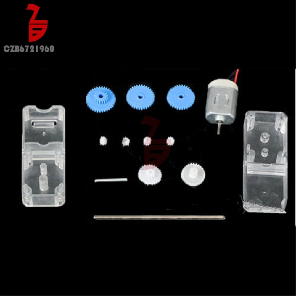 Dc 1.5-6V 130 Gear Motor 1:94 Dc Motor 85-120 Rpm Met Transparante Beschermende Box Shell Case Voor Smart Robot Rc Auto Diy