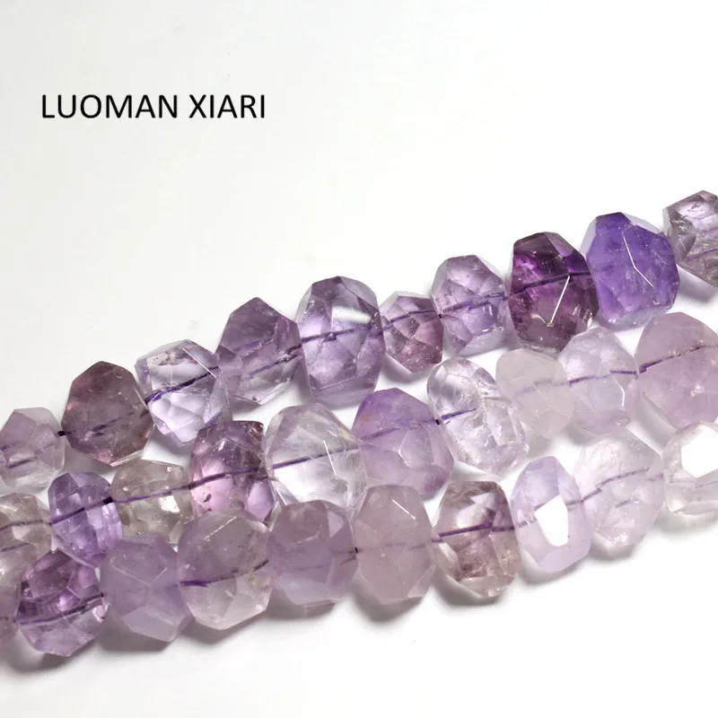 

LUOMAN XIARI Irregular Natural Amethyst Stone Beads For Jewelry Making DIY Bracelet Necklace Material about 14*20mm Strand 15''