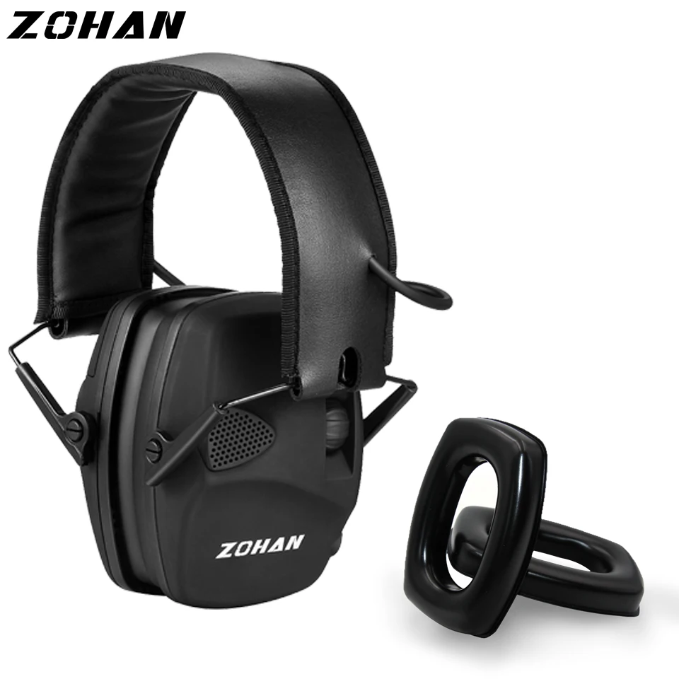 ZOHAN-orejeras electrónicas de protección contra el ruido, orejeras de tiro para caza, auriculares tácticos con copa de Gel de repuesto