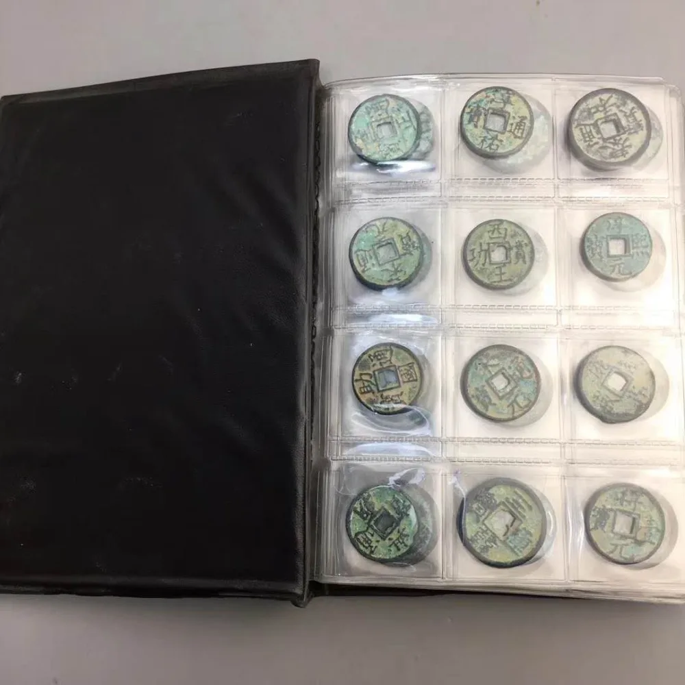 Chinese antiques collection appreciation square mouth copper coins 120 pieces (the outer skin color is random)