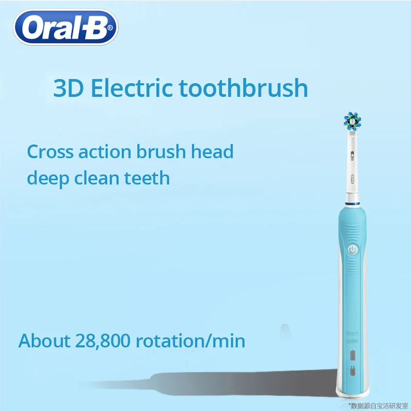 Oral B 3D ไฟฟ้าแปรงสีฟัน PRO600 Oral สุขอนามัยไฟฟ้าชาร์จหัวแปรงฟัน Deep Clean 3D สีขาวฟันหัวแปรง