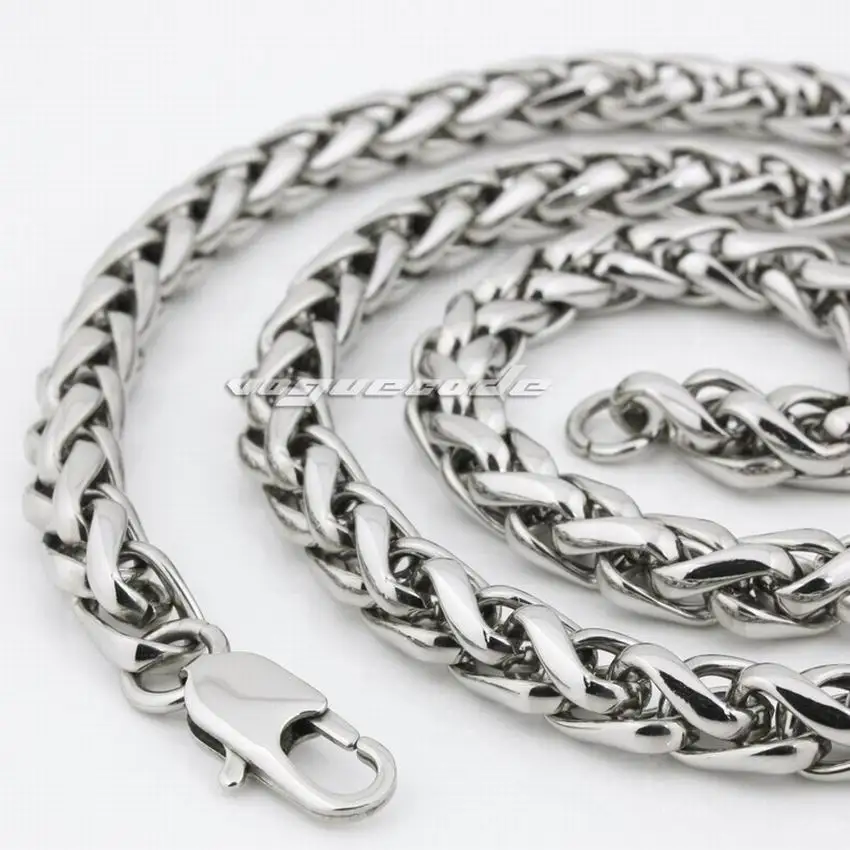 11 Lengths 316L Stainless Steel Mens Necklace Chain 5D017 Diameter 5.0mm Length 16 to 36 Inches Available