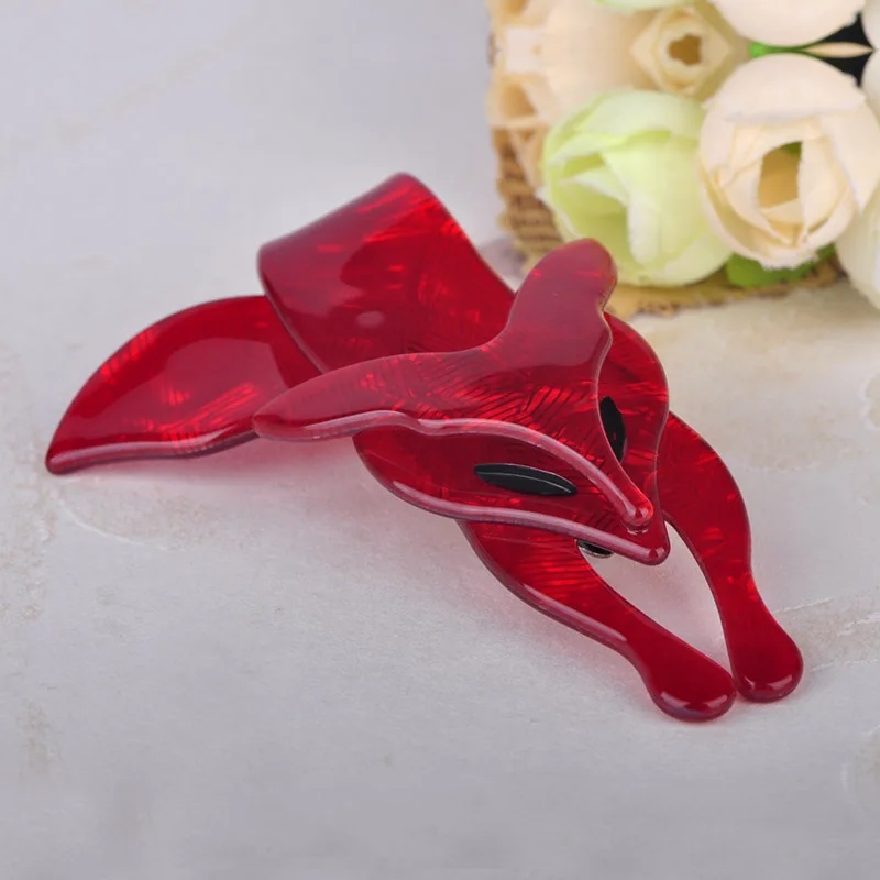 Madrry Red Fox Brooch Acrylic Jewelry Brooches Backpack Shirt Decoration Handmade Acetate Fiber Animal Pin Environmental Corsage
