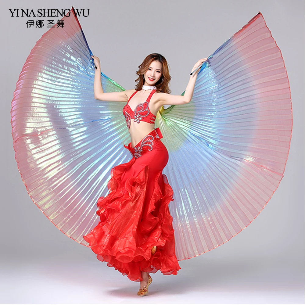 

New Adult Belly Dance Multicolored Wings 360 Degree Belly Dance Isis Wings Indian Dance Wings Dance Accessories Without Sticks