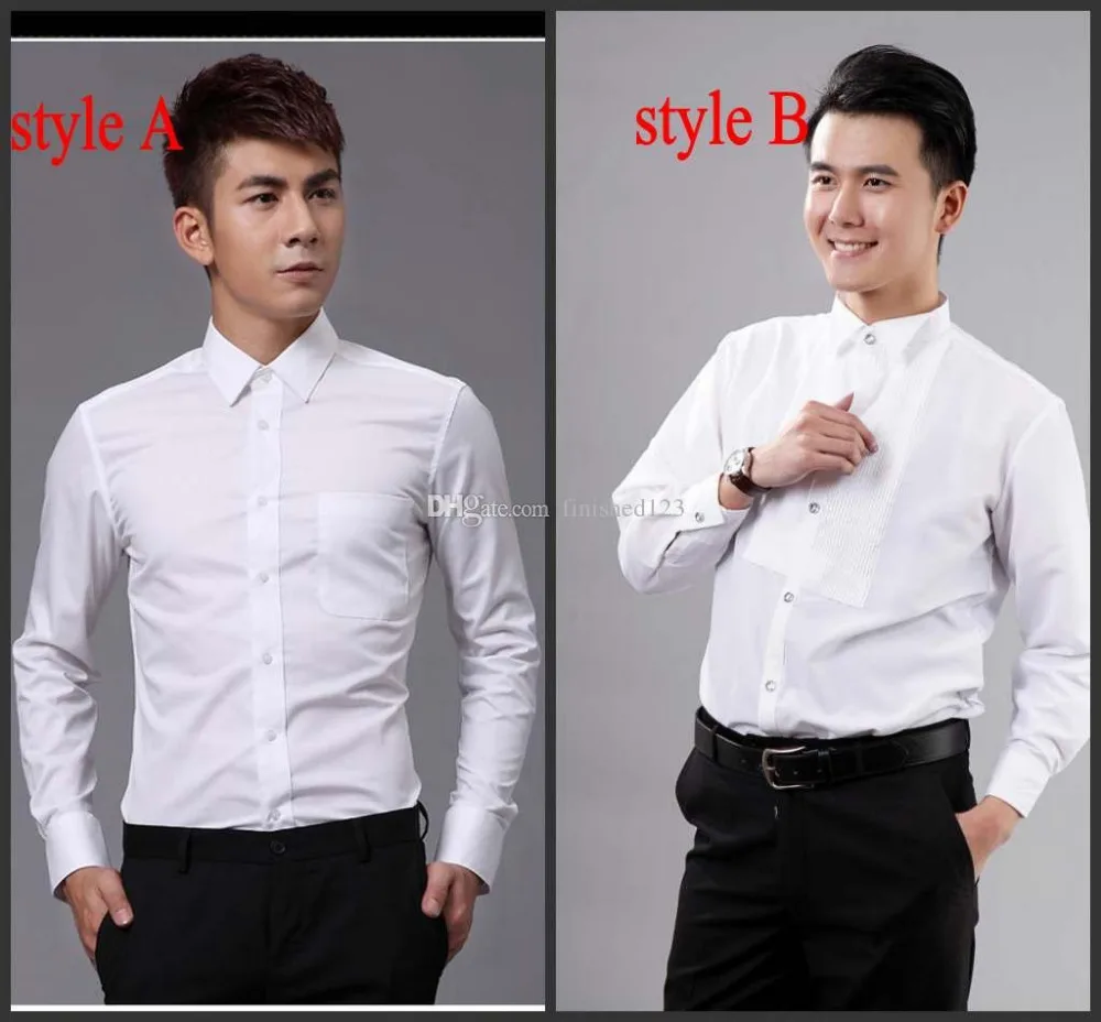 Top Quality Cotton Blend Men's Wedding Apparel Groom Shirts Dress Long Sleeve Shirt(Size;38,39,40,41,42,43,44,45,46#) NO:001