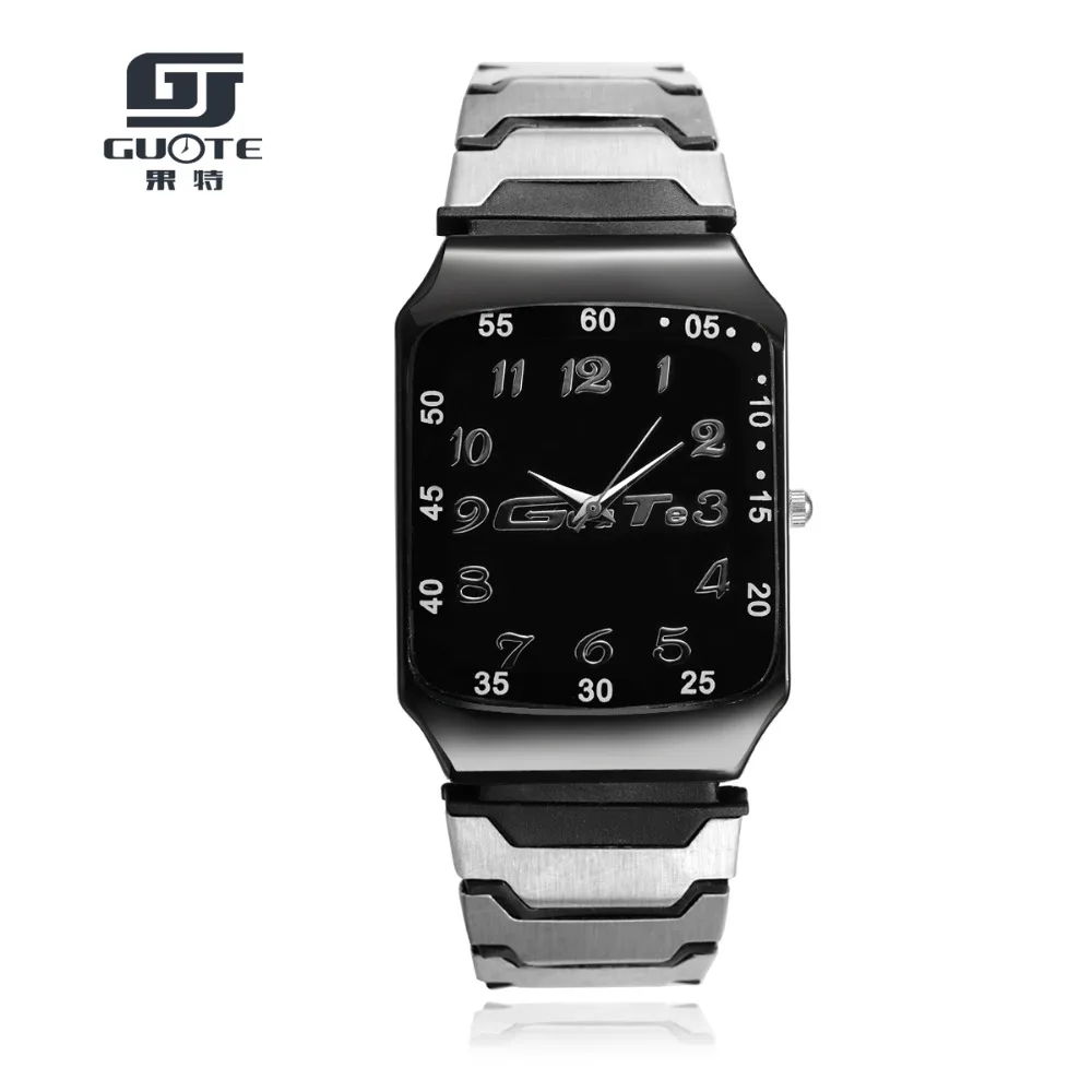 Reloj de cuarzo rectangular para hombre y mujer, cronógrafo deportivo con correa de acero inoxidable, marca de lujo, a la moda, novedad