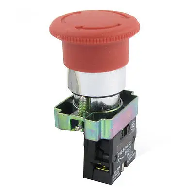 Red Mushroom Head 2-Terminal 1NC Emergency Push Botton Switch 660V 10A