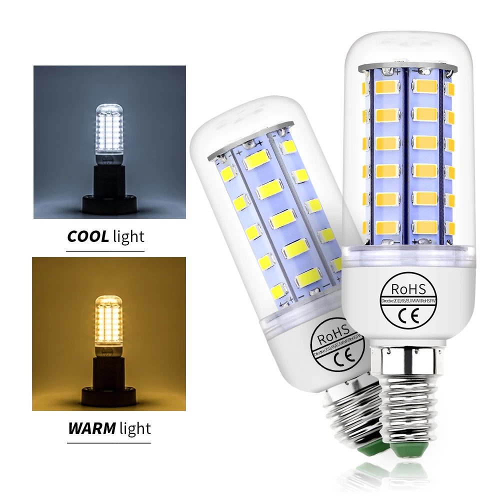 LED Corn Bulb E27/E26 Ceiling Light E14 220V Lamp B22 Living Room Chandelier Bulbs GU10 Home Bedroom Lighting Cool/Warm White G9